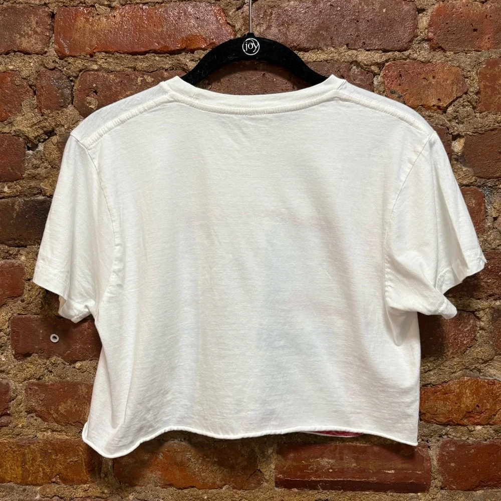 Budweiser Red and Blue Cropped Graphic Tee - Picture 3 of 4